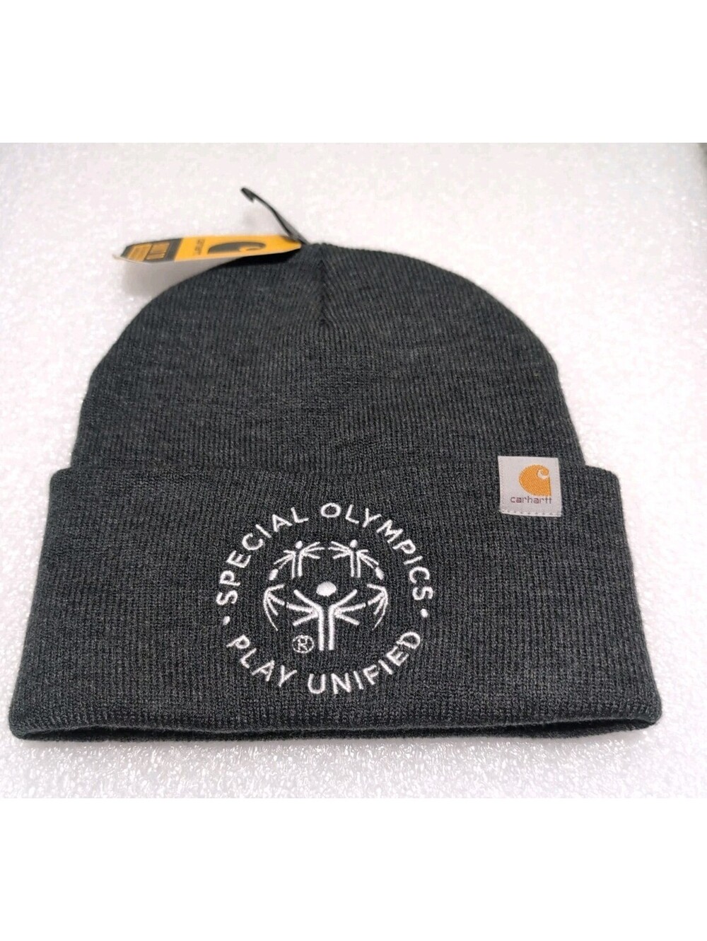 Carhartt Special Olympics Play Unified Knit Cuffed Beanie Gray Embroidered...
